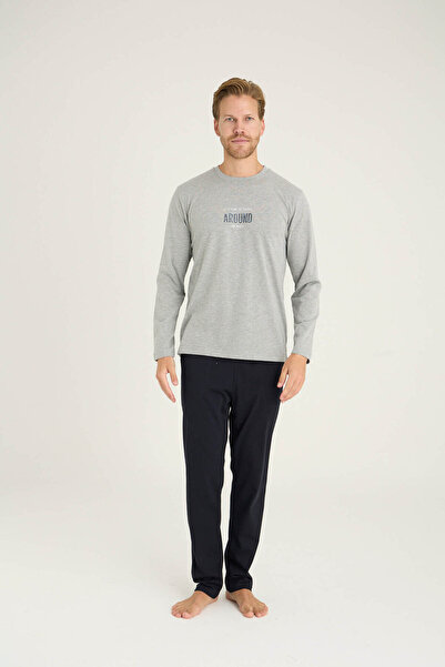 KLY 100% Cotton Men's O-Collar Pajama Set Stylish Design - Outerwear