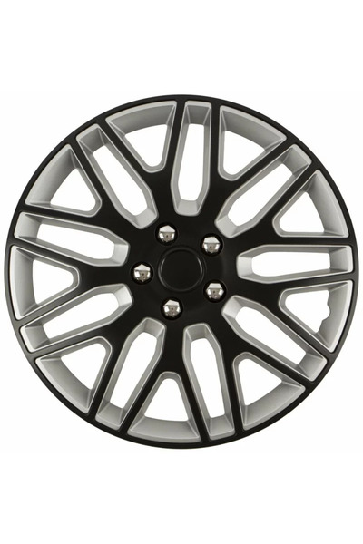 Cridem Set capace roti auto Dakar NC 4buc - Negru/Argintiu - 16''