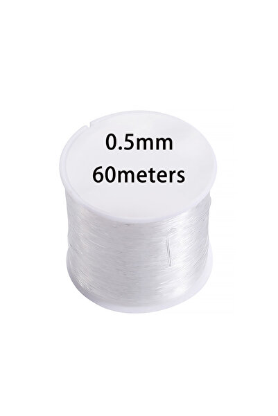 Choice 0.5 مم - 60 متر شفاف 0.4-1.0 مم حبل مرن خيط خرز خيط مطاطي خط صناعة الألياف للمجوهرات