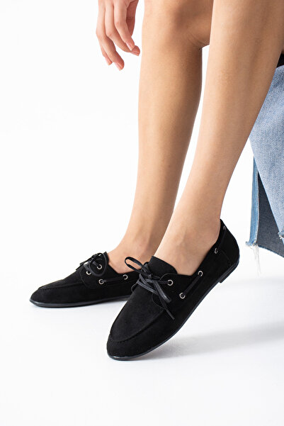 DUXAL SHOES Juno Kadın Süet Bağcıklı Mokasen Ayakkabı Casual Babet