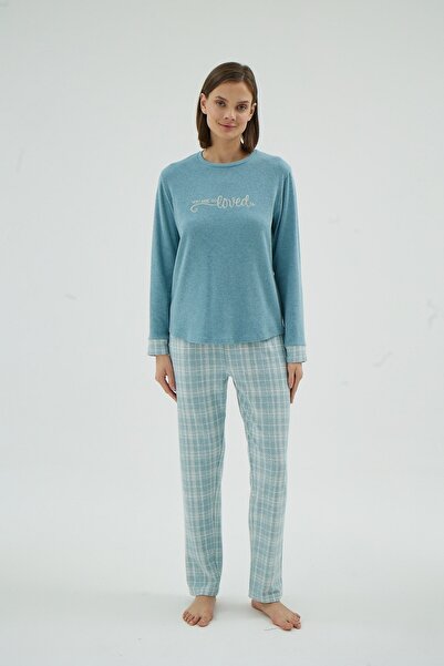 Sevim 17013 KADIN NAKIŞLI PİJAMA TAKIM