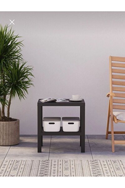 MEYA PİNE Mithra Life 2 Katlı Plastik Siyah Banyo Mutfak Rafı