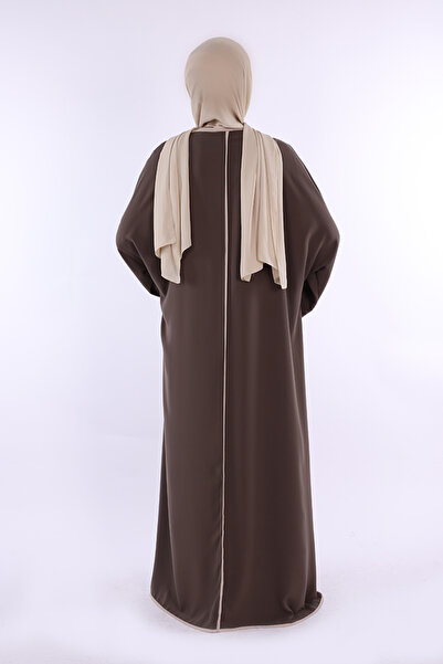 Bym Fashion Front Tie Detailed Abaya 70005 Mink