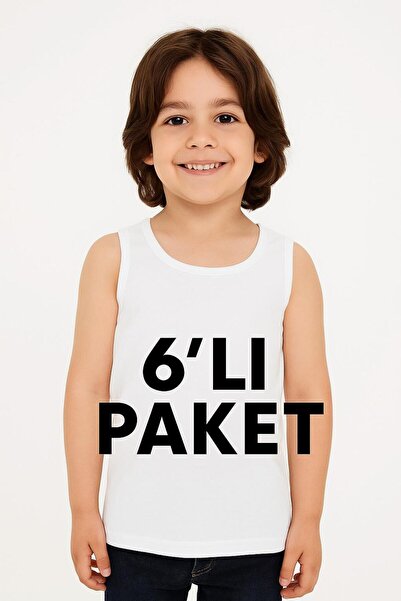 vovido Boy's 6-Pack Combed Cotton Single Jersey White Undershirt 6 Pieces 705-