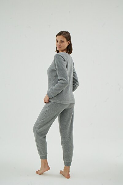 Sevim 17093 KADIN NAKIŞLI POLAR PİJAMA TAKIM