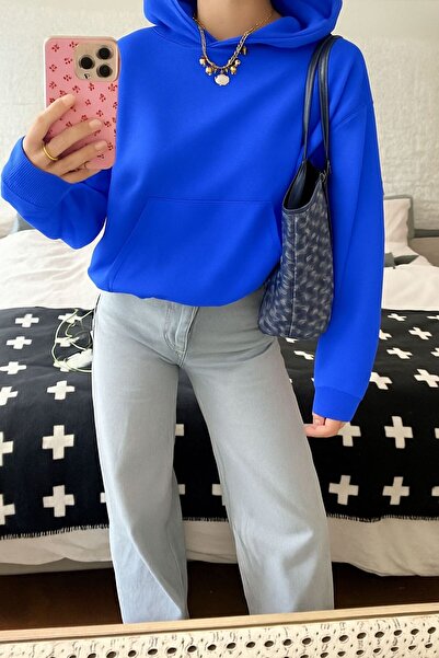 DM DOLCE MORE سترة رياضية بقلنسوة للجنسين مصنوعة من القطن الممشط بثلاث خيوط