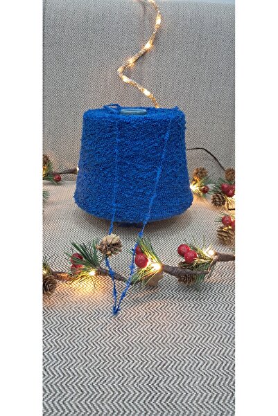 cashmere&wool Örgü ipi 3nm buklet örgü ipi 1kg bobin saks mavisi