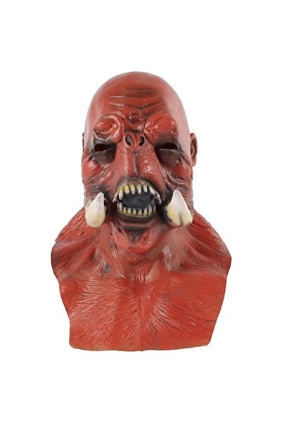 Zherqon Mască de groază monstru zombi cu coarne, inspirată de Warcraft