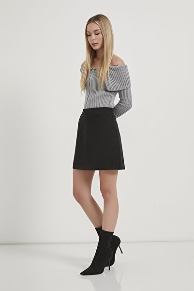 Arma Life Fusta mini neagră, de zi cu zi, cu fermoar, pentru femei