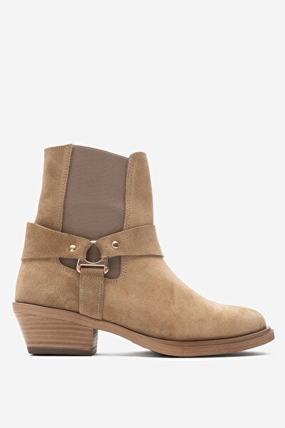 Dericlub حذاء نسائي بكعب قصير من الجلد الطبيعي RG 3523 SUEDE MINK