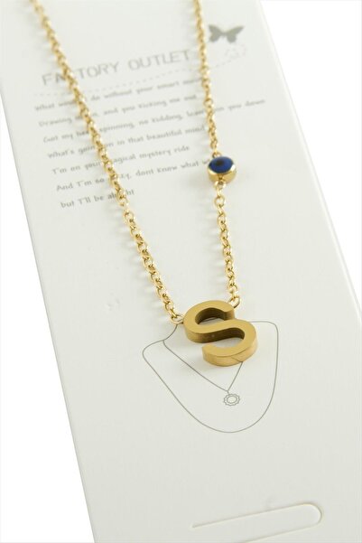 Genel Markalar Sarı Renkli Harfli Çelik Kolye