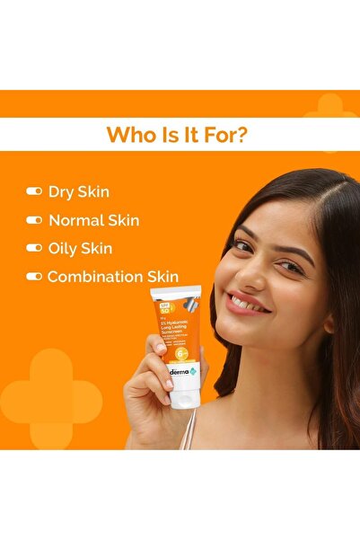The Derma Co 1% Hyaluronic Long Lasting Sunscreen SPF 50 PA++++ With Hyaluronic Acid & Vit E 50 g