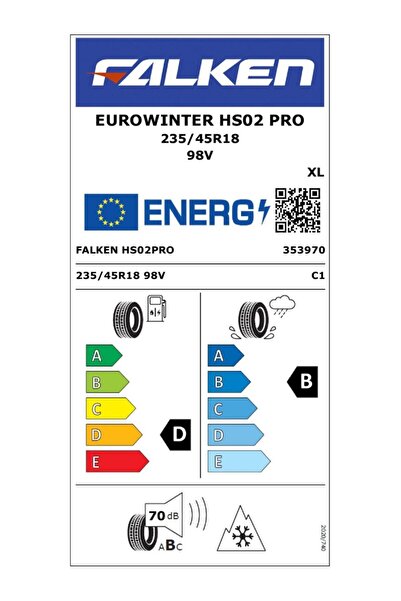 Falken 235/45R18 98V XL EUROWINTER HS02 PRO 2025 ÜRETİM KIŞ LASTİĞİ