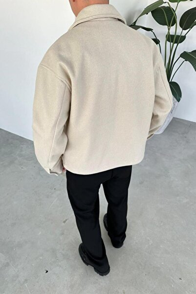 HAFKAGİYİM Krem Wool Blend Relaxed Jacket