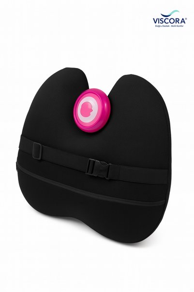 VISCORA Vibrating Massage Orthopedic Lumbar and Back Support Cushion with Clip, for Office, Car and Home