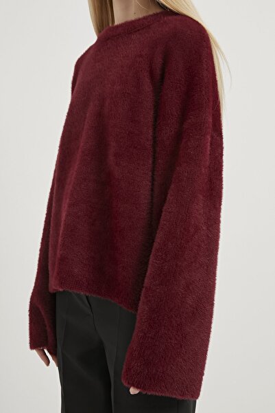 Arma Life Women's Oversize Soft Casual Burgundy Knit Sweater