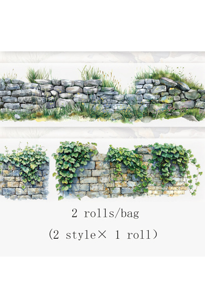 Choice B 2 لفة شريط PET سلسلة زهرة الحقل الأخضر ملصقات الختم ألبوم يوميات الد...