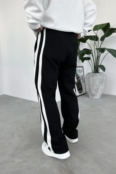 HAFKAGİYİM Μαύρη φόρμα με λεπτομέρεια με ρίγες και ανάγλυφο σχέδιο