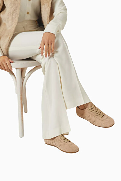 Jeffrey Campbell Aleta Bej Süet, Retro Runner Stil Kadın Günlük Sneaker