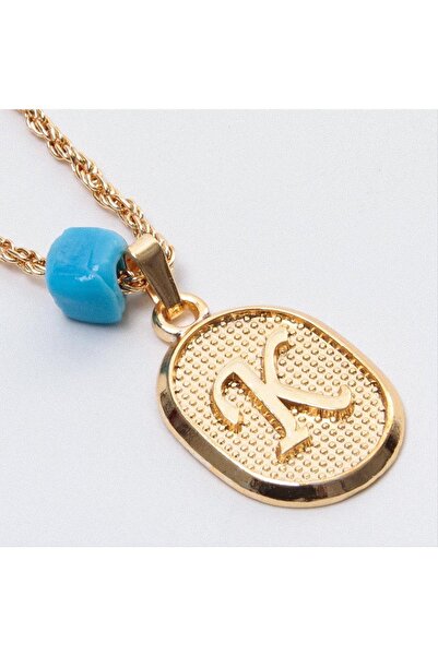 TakÇalıştır Plastic Beaded Twisted Letter Pendant Necklace with Zircon Stone,...