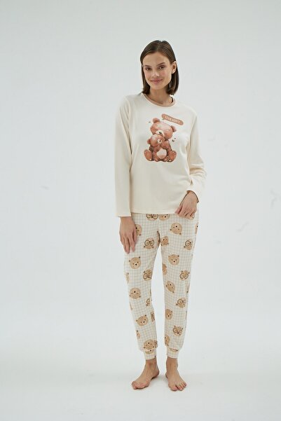 Sevim 17077 KADIN BASKILI PİJAMA TAKIM