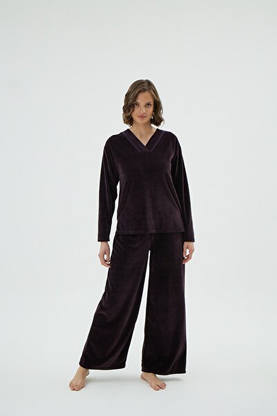 Sevim 17163 Women's Velvet Pajama Set