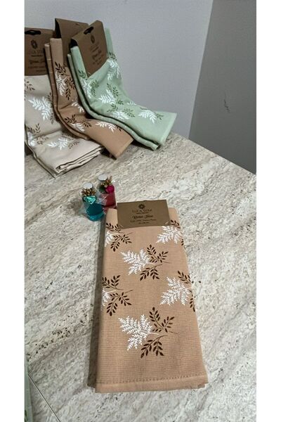 Luca Sera YAPRAK DESENLİ MUTFAK HAVLUSU 2*Lİ SET