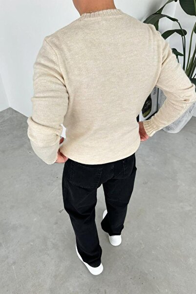 HAFKAGİYİM Πουλόβερ Κρεμ Σιλένς Κέντημα Μαλακό Χαλαρωτικό