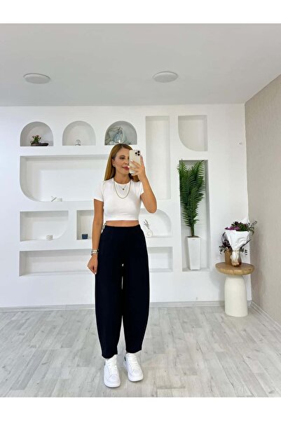 İrka Moda Kreep Kemersiz Balon Pantolon
