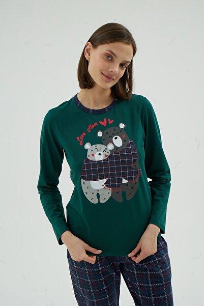 Sevim 17081 KADIN BASKILI PİJAMA TAKIM