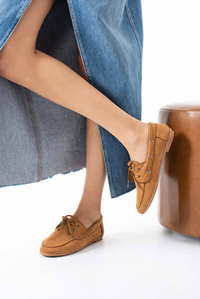 DUXAL SHOES Juno Дамски мокасини от велур с връзки Неформални балетни пантофки