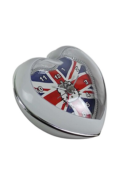 SANRIO Hello Kitty UK table clock with alarm, heart shape, 11 x 11 cm, ZR26322