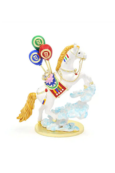 Feng Shui Statueta Cal alb de vant Lung Ta