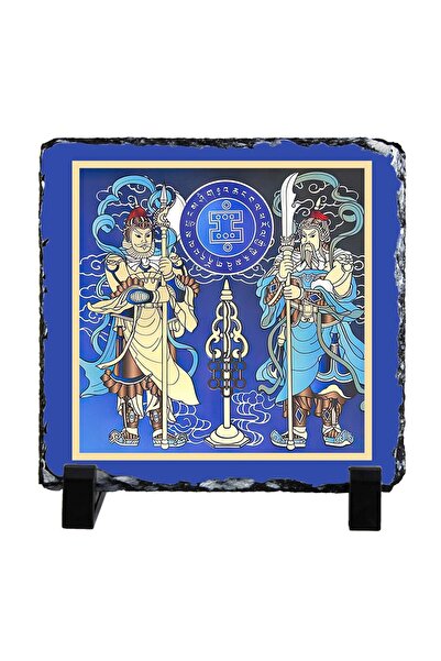 Feng Shui Placa (placheta) cu gardienii usii cu toiagul Ksitigarbha
