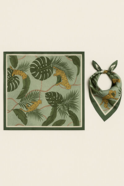 MOORİ Fular Leopar Desenli Bandana Fular