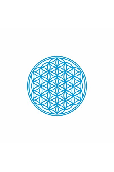 Feng Shui Sticker with the Flower of Life, Symbol of Life - Small Blue