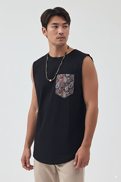 rammers Μπλουζάκι με φαρδύ λαιμόκοψη με τσέπες σε μποέμικο στυλ Οβάλ κοπή