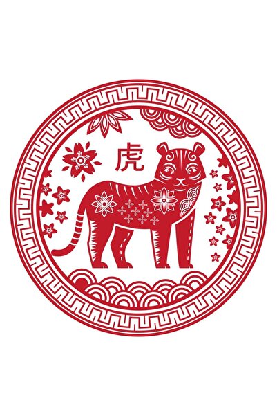 Feng Shui Abtibild sticker cu zodia Tigru - mare