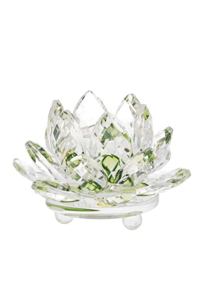 Feng Shui Floare de lotus verde din cristal