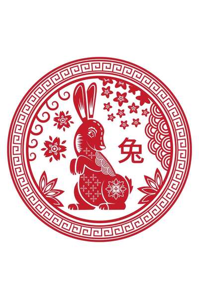 Feng Shui Abtibild sticker cu zodia Iepure - mare