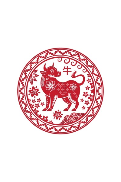 Feng Shui Abtibild sticker cu zodia Bivol - mic