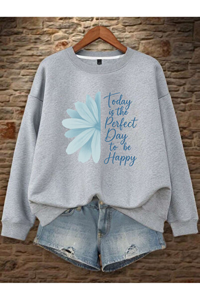 uyguntarz Unisex Heute ist das perfekte Design bedrucktes Sweatshirt mit Rundhalsausschnitt