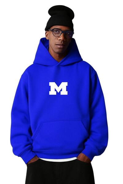 DM DOLCE MORE سترة رياضية بقلنسوة مطبوعة بثلاثة خيوط من القطن الممشط للجنسين