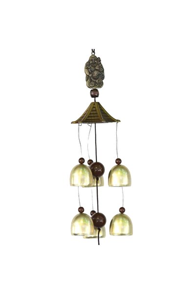 Feng Shui Clopotel de vant cu 6 tuburi si Buddha razand
