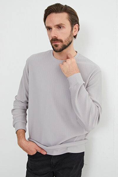 Fulla Moda Basic Fitilli Bisiklet Yaka Sweatshirt