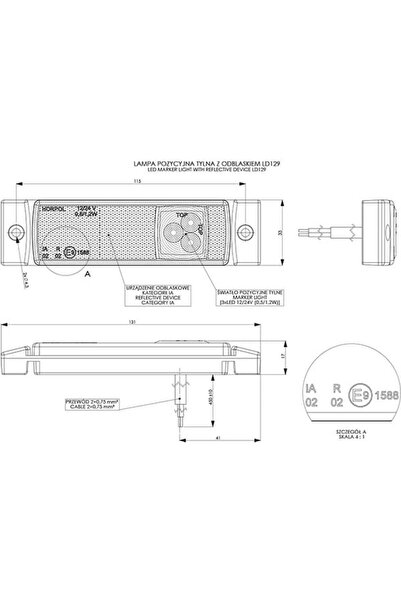 HORPOL LED marker light - reflective