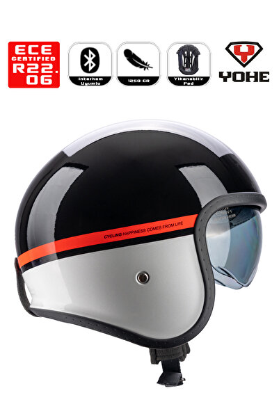 Yohe MOTOR KASKI 880-SHİNY BLACK RED