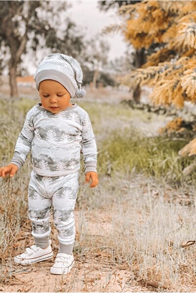 Lovedbaby Pijamale de Crăciun pentru copii cu căciulă,100% bumbac, Winter Wonderland, 18 luni - 4 ani