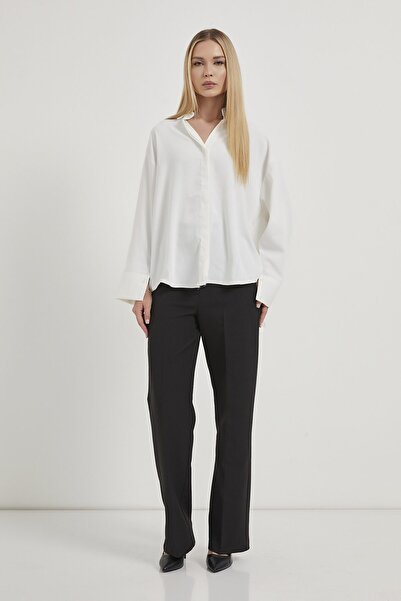 Arma Life Women's Long Sleeve Flowy Oversized White Shirt