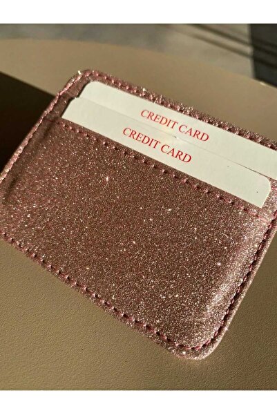 mlio Glittery Pink Card Holder Imported Leather Card Holder